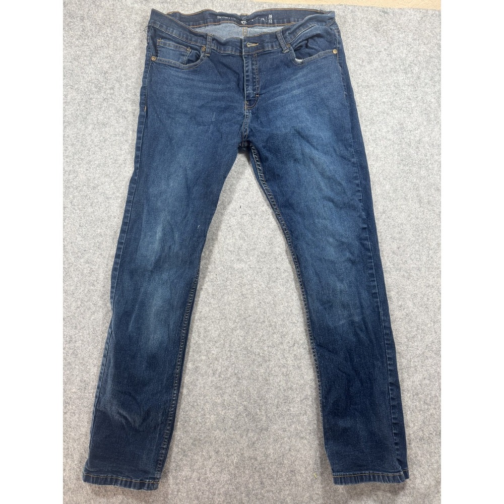 Beverly Hills Polo Club Straight Jeans 38x32 Blue Denim Stretch Classic